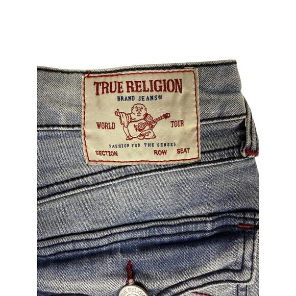 NWT True Religion Jeans Women Halle Light Wash High Rise Super Skinny 28 Flap - Picture 5 of 8